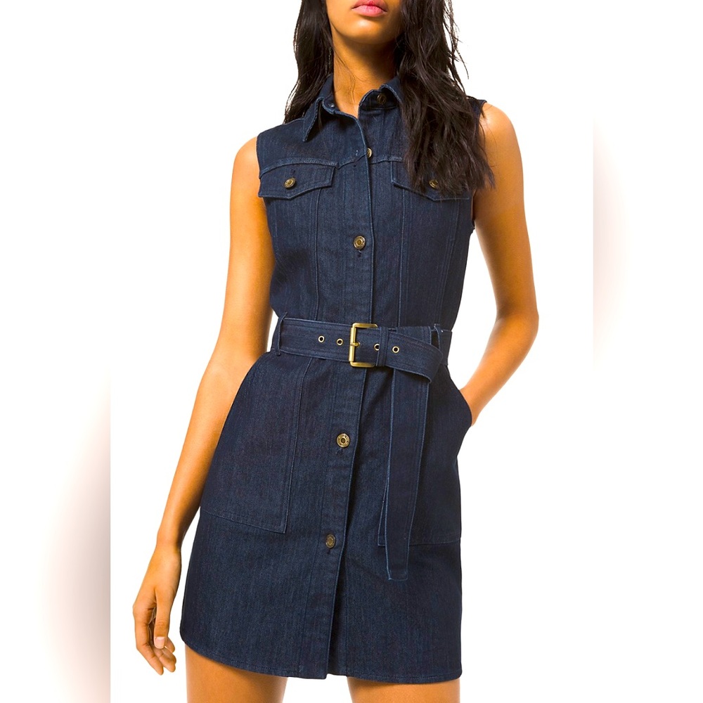 **NWT** Michael Kors Demin Belted Mini Dress
